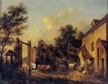 unknow artist European city landscape, street landsacpe, construction, frontstore, building and architecture. 288